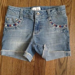 Blue Jean girl Shorts for fourth of July